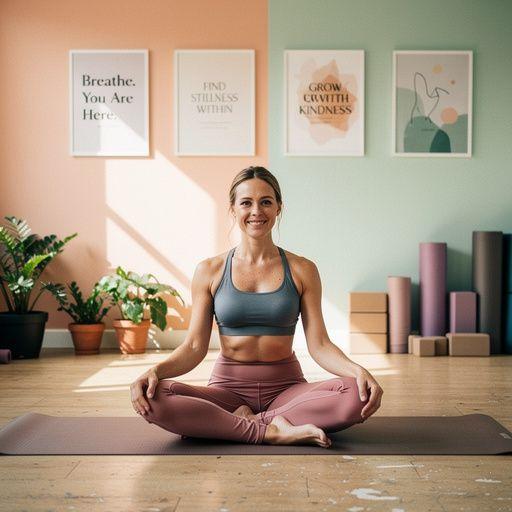 Cerca de manos y pies en una postura de yoga, enfatizando la conexión con la tierra y la respiración.